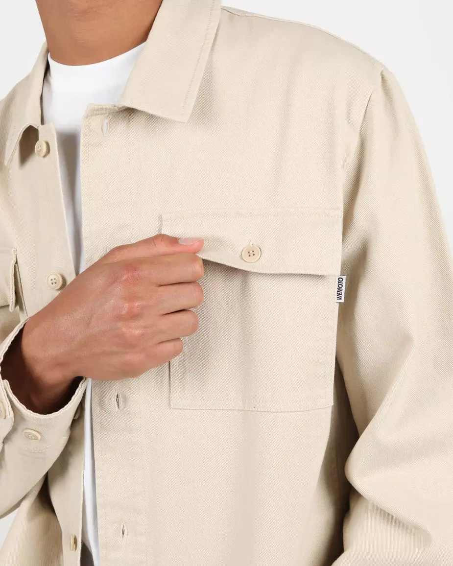 Wemoto Cotton Twill Worker Shirt Hemd Herren beige